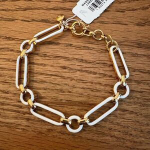 J. Crew | Enamel Link Bracelet | White | 7” to 8” Adjustable